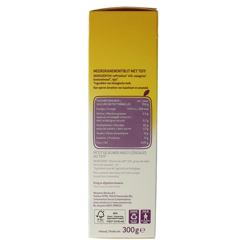 Zonnatura Teff meergranen bio 300 Gram