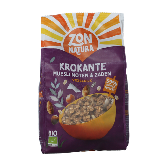 Zonnatura Krokante muesli noten en zaden bio 375 Gram