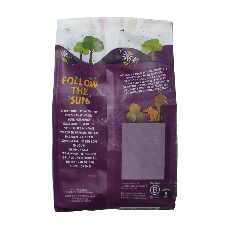 Zonnatura Krokante muesli noten en zaden bio 375 Gram