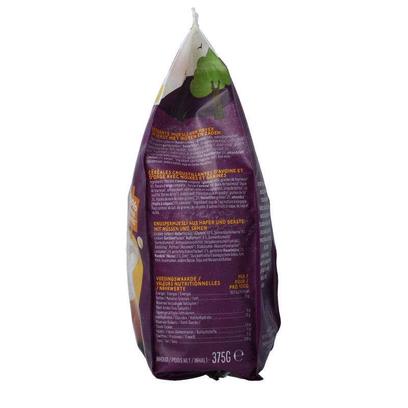 Zonnatura Krokante muesli noten en zaden bio 375 Gram