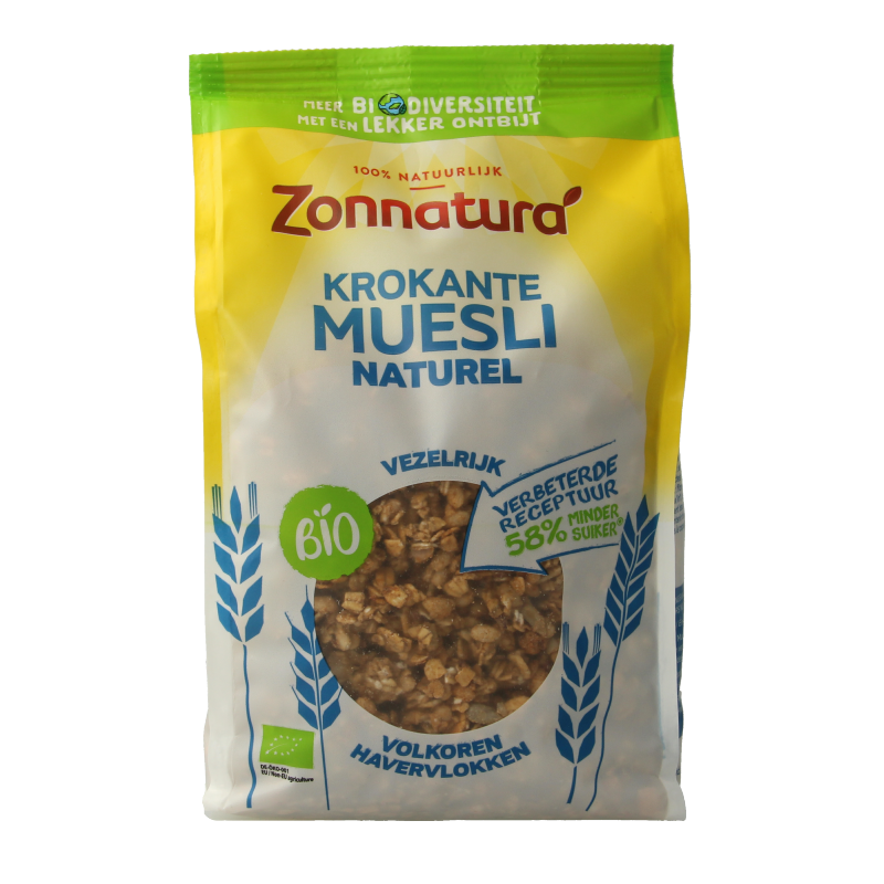 Zonnatura Krokante muesli naturel bio 375 Gram