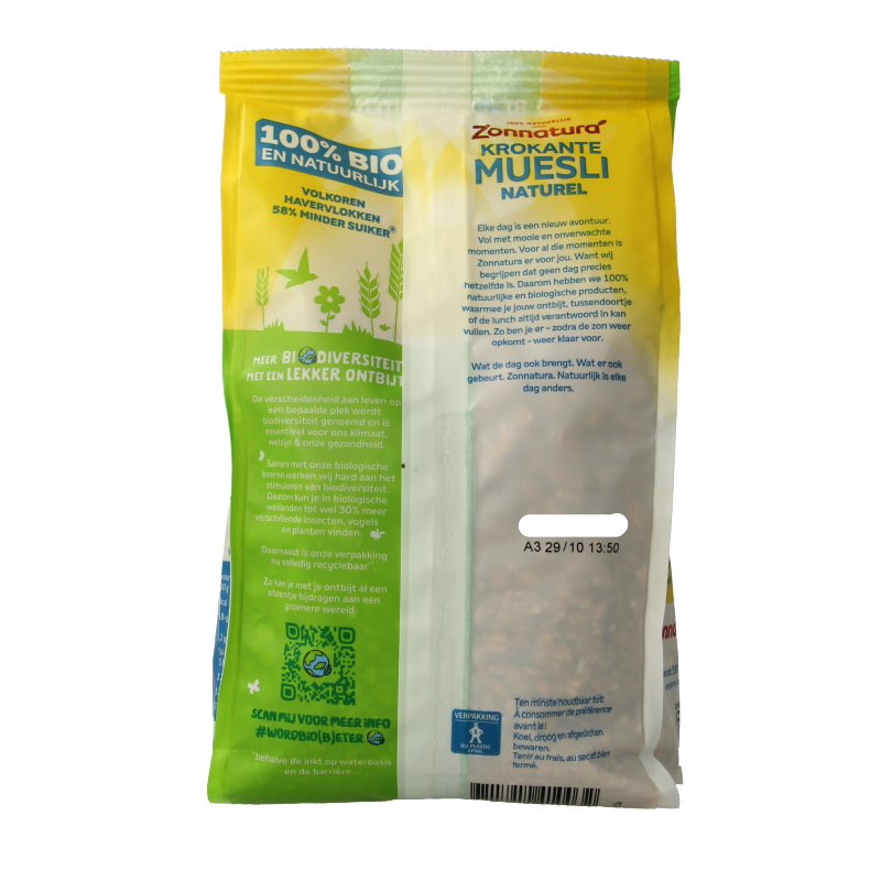 Zonnatura Krokante muesli naturel bio 375 Gram