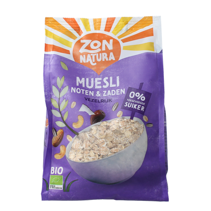 Zonnatura Muesli noten zaden bio 375.00 Gram
