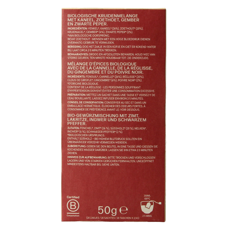 Piramide Natural energy bio 20 Zakjes