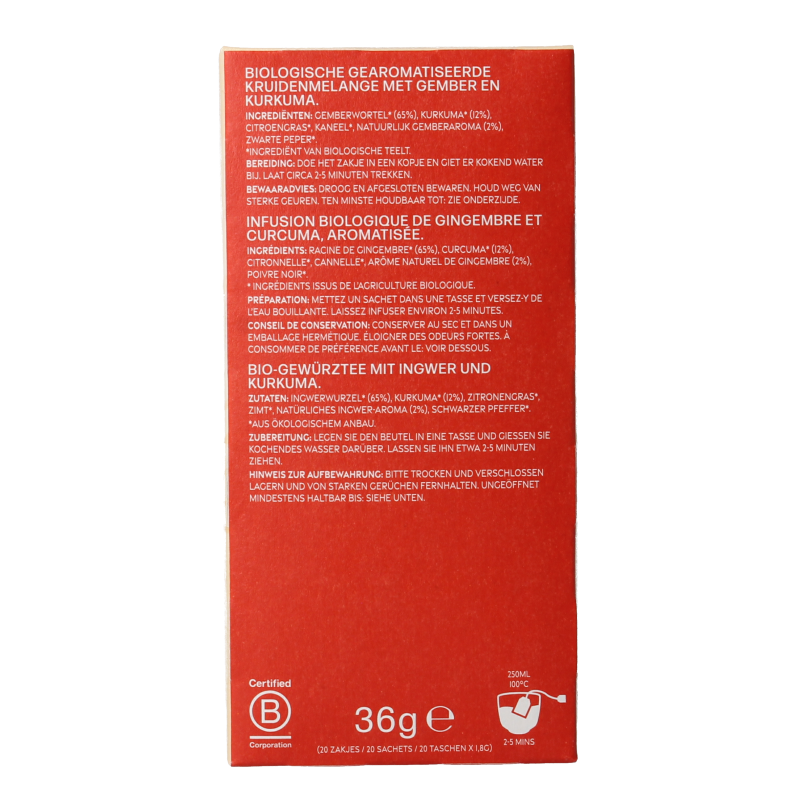 Piramide Golden spice bio 20 Zakjes