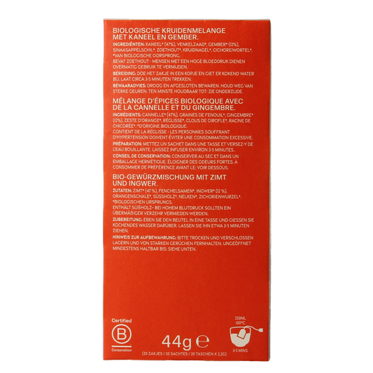 Piramide Warming chai bio 20.00 Zakjes