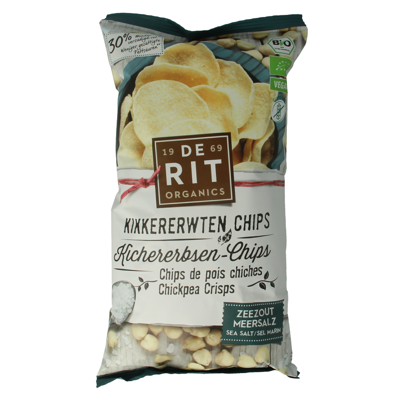 De Rit Kikkererwtenchips zeezout bio 75 Gram