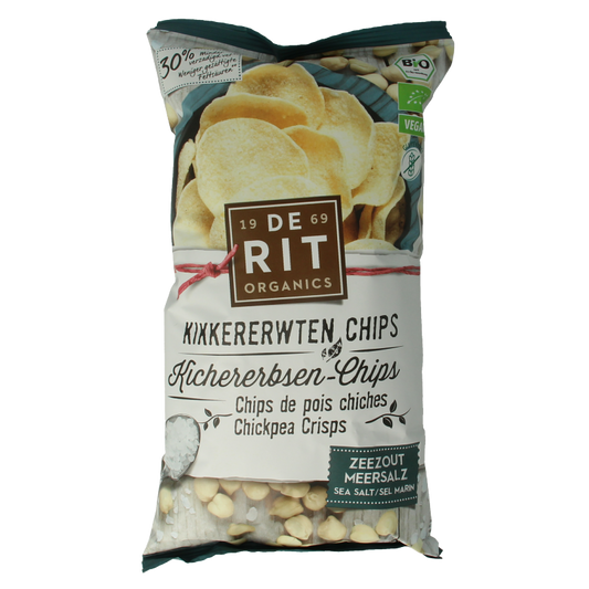 De Rit Kikkererwtenchips zeezout bio 75 Gram