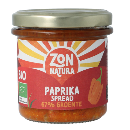 Zonnatura Groentespread paprika bio 135.00 Gram