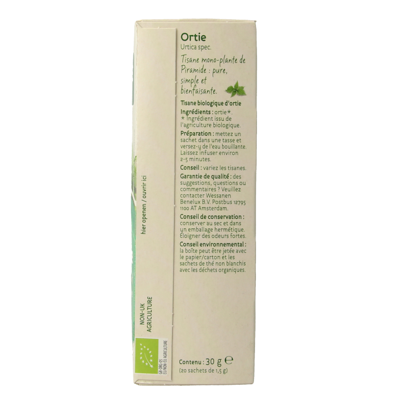 Piramide Brandnetel thee eko bio 20 Zakjes