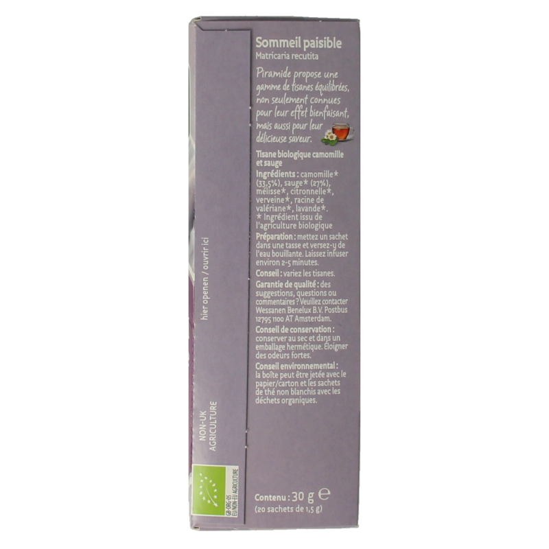 Piramide Lekker slapen thee eko bio 20 Zakjes