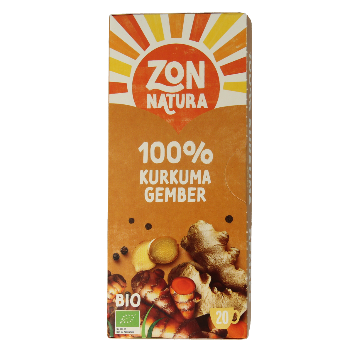 Zonnatura Kurkuma gember 100% thee bio 20.00 Zakjes