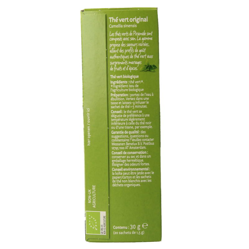 Piramide Groene thee eko original bio 20 Zakjes