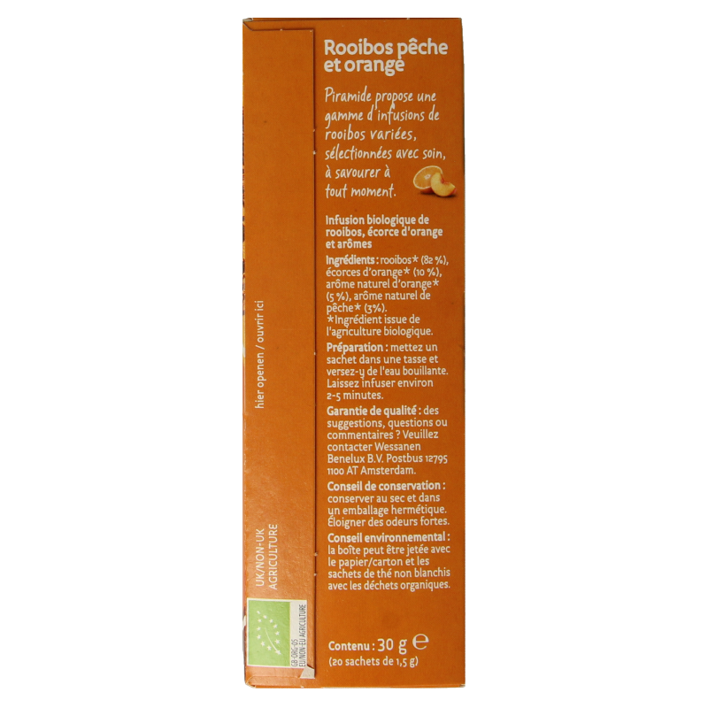 Piramide Rooibos perzik sinaasappel thee bio 20 Zakjes