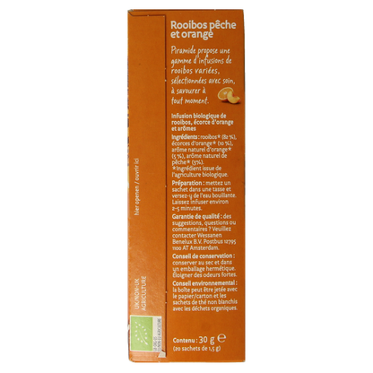 Piramide Rooibos perzik sinaasappel thee bio 20.00 Zakjes