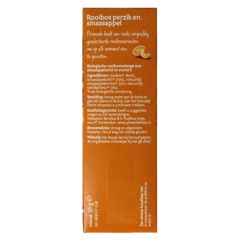 Piramide Rooibos perzik sinaasappel thee bio 20 Zakjes