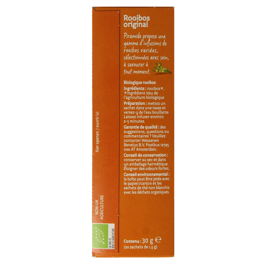 Piramide Rooibos original thee bio 20 Zakjes