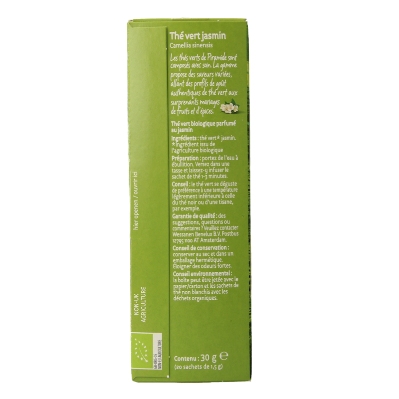 Piramide Groene thee & jasmijn eko bio 20 Zakjes