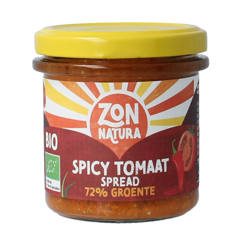Zonnatura Groentespread spicy tomato bio 135 Gram