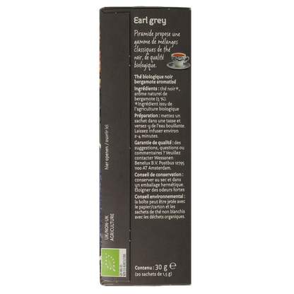 Piramide Earl grey thee eko bio 20.00 Zakjes