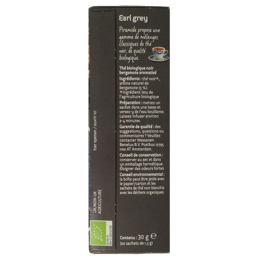 Piramide Earl grey thee eko bio 20 Zakjes