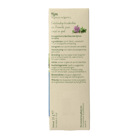 Piramide Tijm thee eko bio 20.00 Zakjes