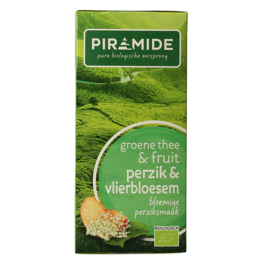 Piramide Groene thee perzik vlierbloesem bio 20.00 Zakjes