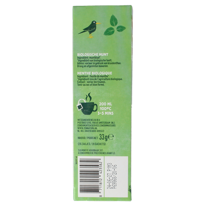Zonnatura Munt thee 100% bio 20.00 Zakjes