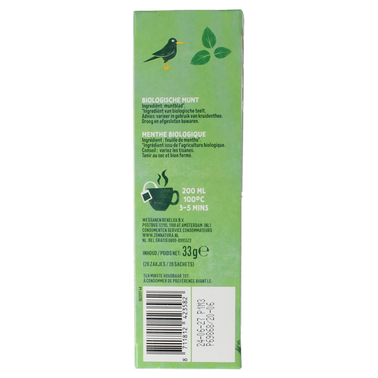 Zonnatura Munt thee 100% bio 20 Zakjes