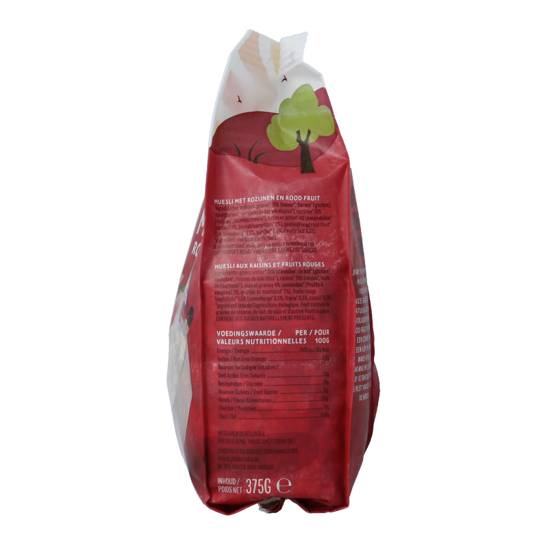 Zonnatura Muesli rood fruit bio 375 Gram