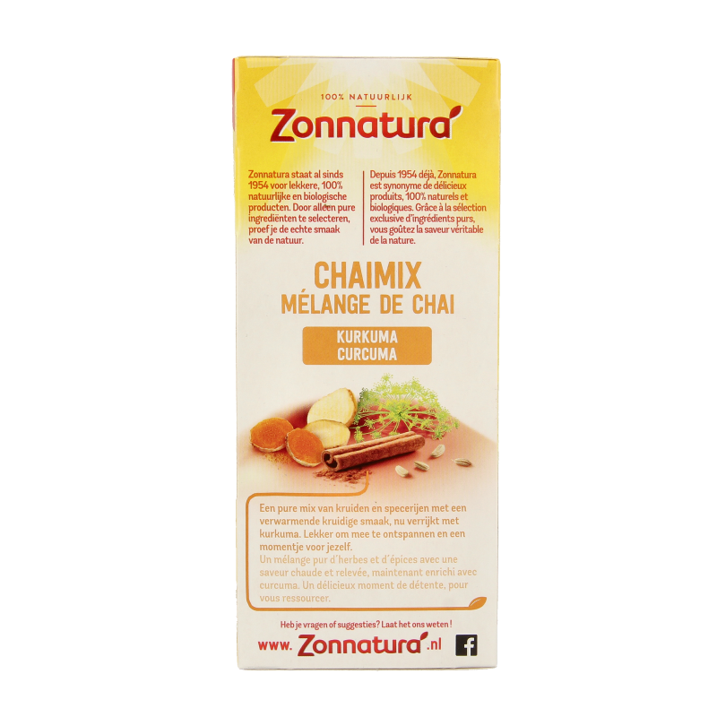 Zonnatura Chai mix kurkuma bio 20 Sachets