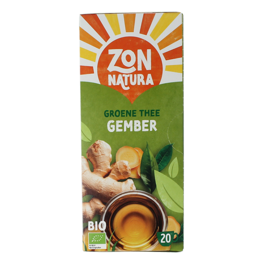Zonnatura Groene thee gember bio 20.00 Zakjes