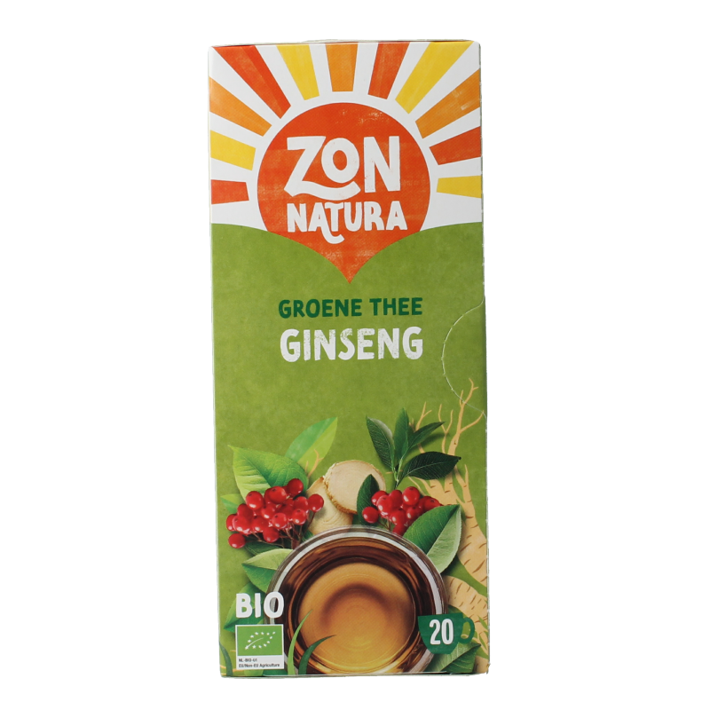 Zonnatura Green tea ginseng bio 20 Zakjes