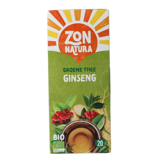 Zonnatura Green tea ginseng bio 20 Zakjes