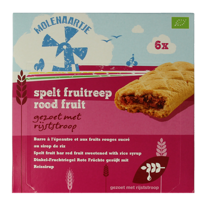 Molenaartje Spelt fruitreep rood fruit bio 180.00 Gram