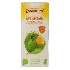 Zonnatura Energie groene thee met vitamine C bio 20 Zakjes