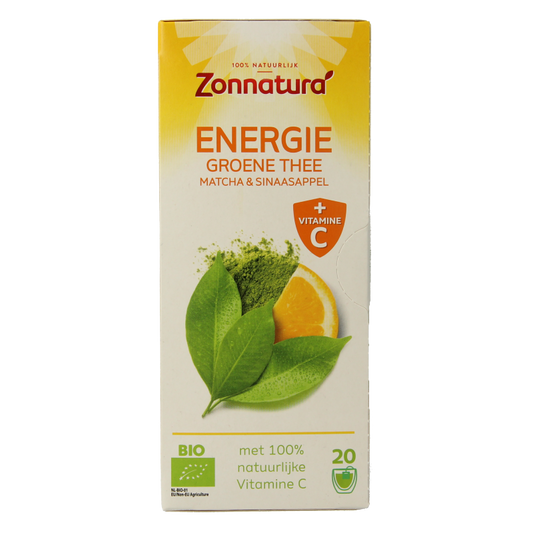 Zonnatura Energie groene thee met vitamine C bio 20 Zakjes