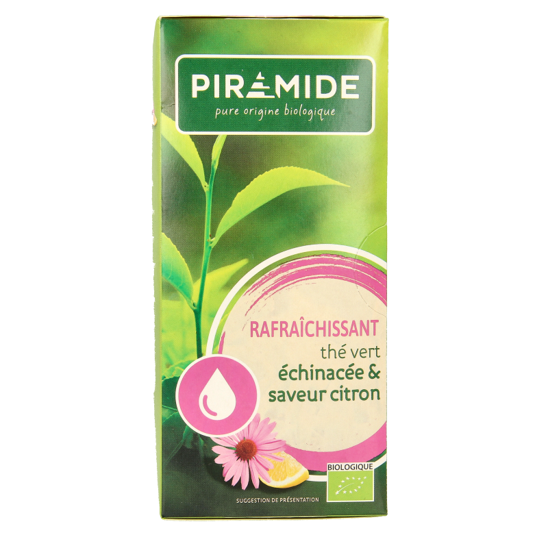 Piramide Verfrissend groene thee citroen & echinacea bio 20 Zakjes