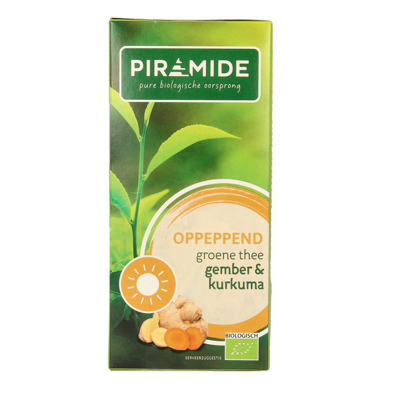 Piramide Oppeppend groene thee gember & curcuma bio 20 Zakjes