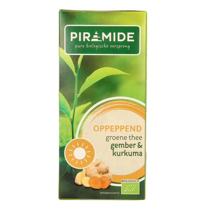 Piramide Oppeppend groene thee gember & curcuma bio 20 Zakjes