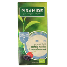Piramide Immuun groene thee acerola matcha & zwarte bes bio 20.00 Zakjes