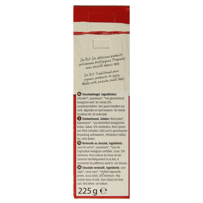 De Rit Chocoreale hagelslag puur bio 225.00 Gram