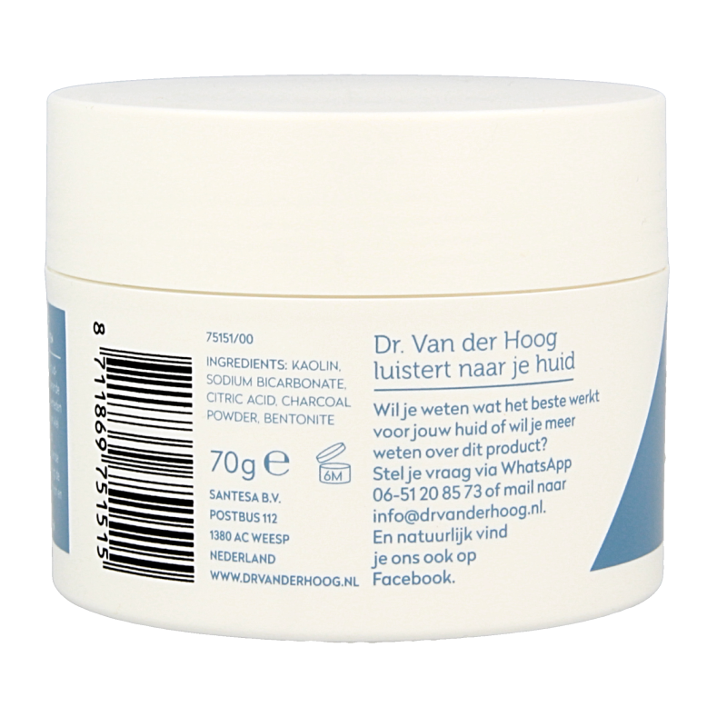 Dr. van der Hoog Poedermasker houtskool 70 Gram