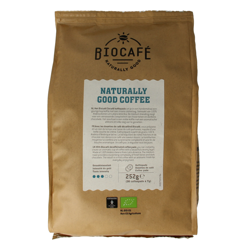 Biocafe Coffee pads caffeinevrij bio 36 Stuks