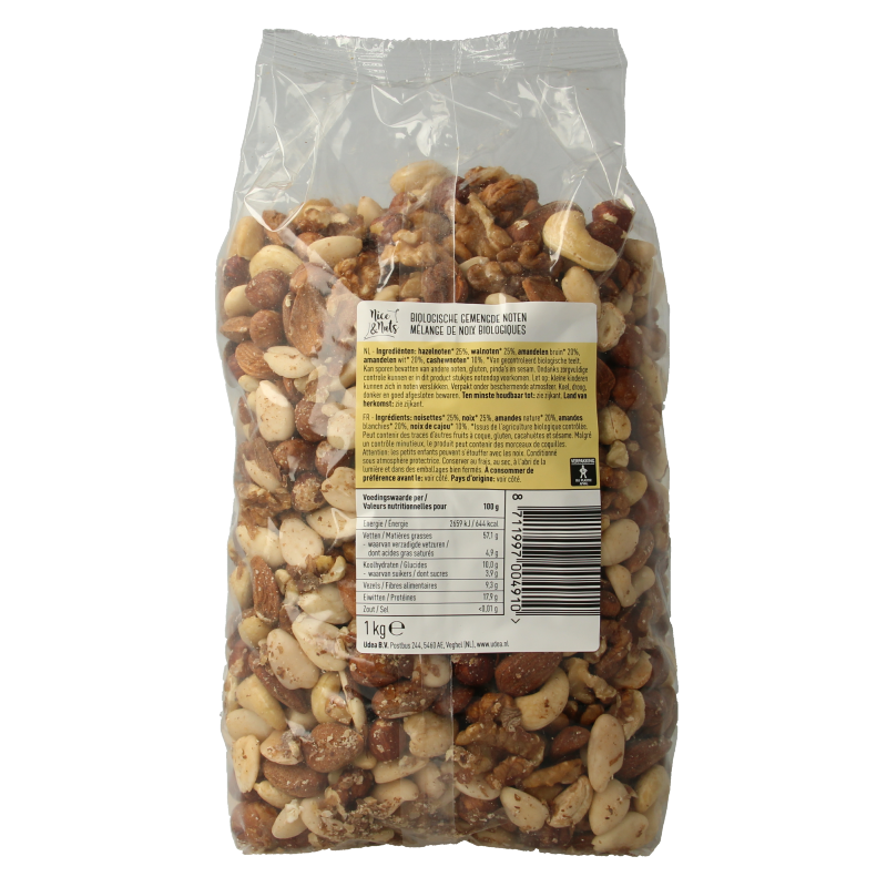 Nice & Nuts Gemengde noten rauw bio 1 Kilogram