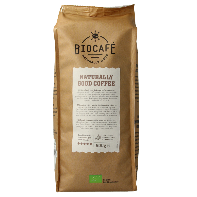 Biocafe Koffiebonen dark roast bio 500 Gram