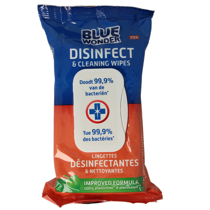Blue Wonder Desinfect & cleaning wipes 72.00 Stuks