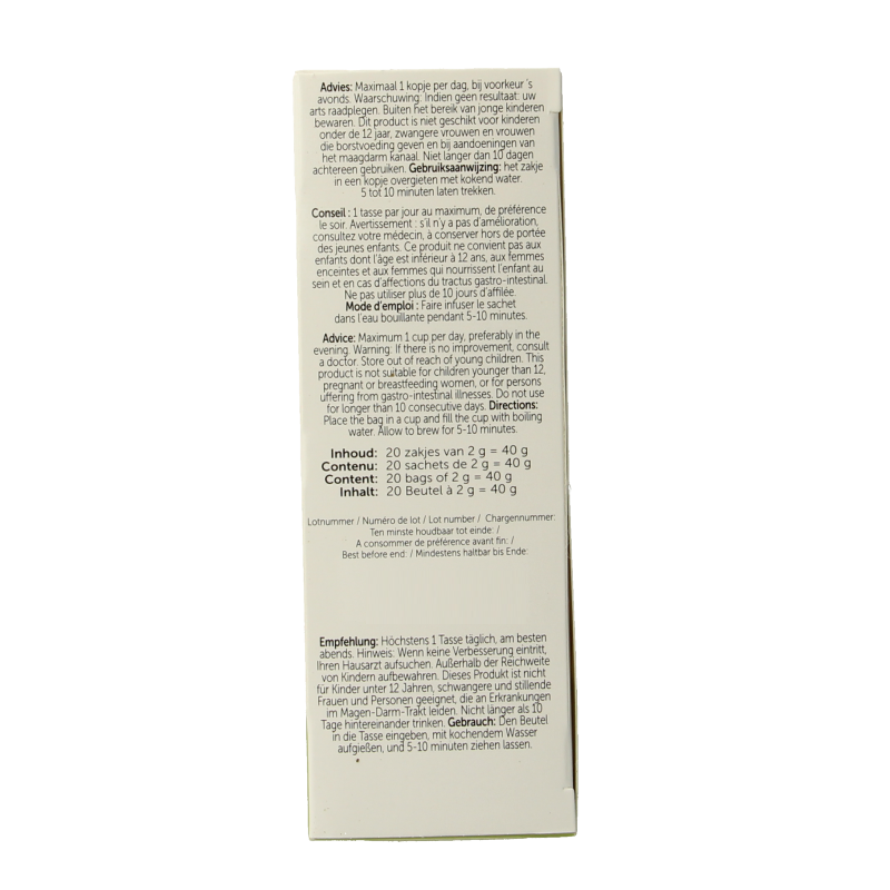 Jacob Hooy Natuurlijke stoelgangsthee 20 Zakjes