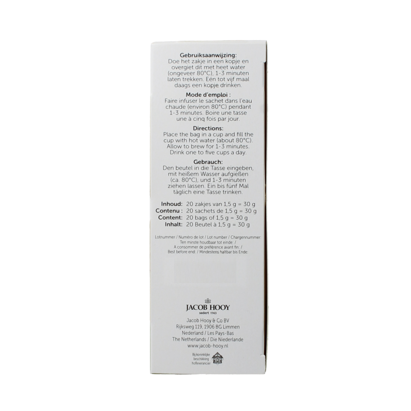 Jacob Hooy Kruidendrank frambozenblad 20 Zakjes