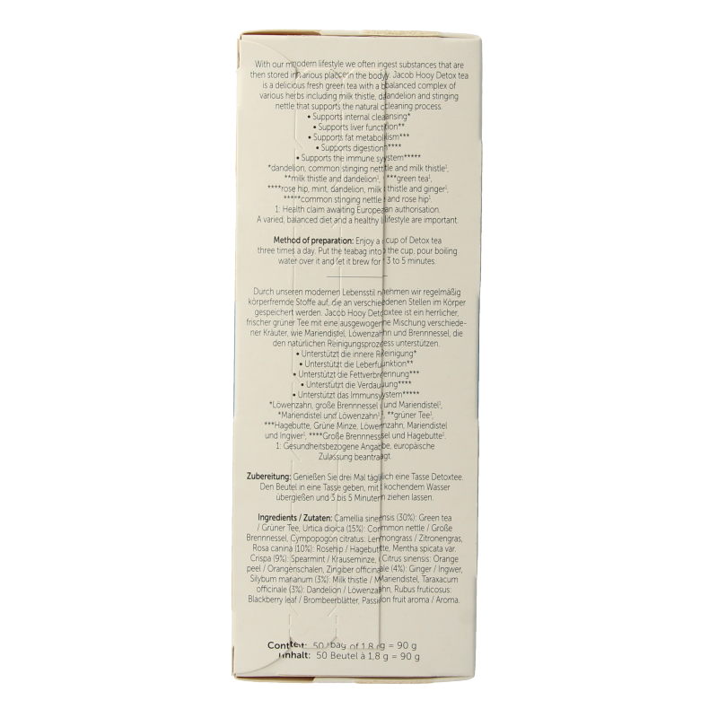 Jacob Hooy Detox theezakjes 50 Zakjes